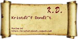 Kristóf Donát névjegykártya